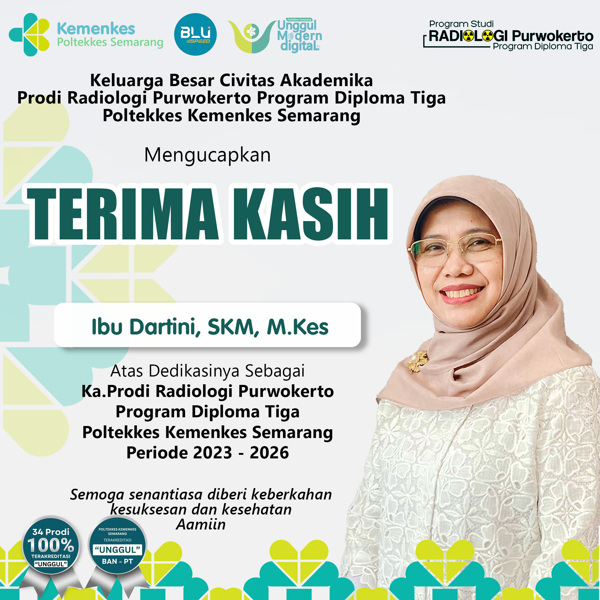 Terima Kasih Ibu Dartini, SKM, M.Kes